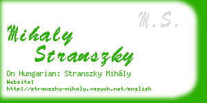 mihaly stranszky business card
