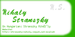 mihaly stranszky business card